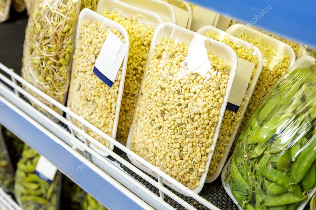 Fresh bean sprouts at grocery Stock Photo by ©odua 127148408