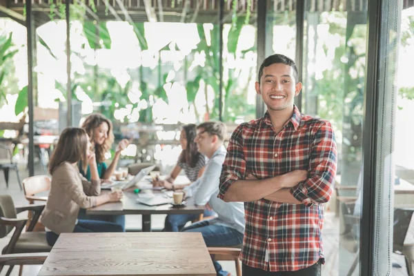 Worker meeting in a cafe — Stock Photo, Image