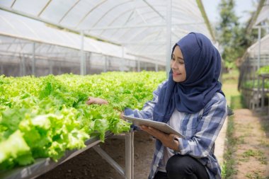  tablet ile kadın çiftçi