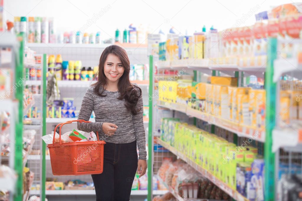 customer shopping at groceries store