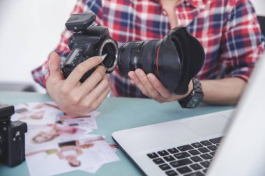 eller fotoğrafçı kamera lensi kamera gövdesi için ekleme