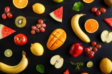 taze karışık tropikal meyve deseni