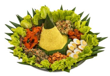 nasi tumpeng for celebration, indonesian cuisine clipart