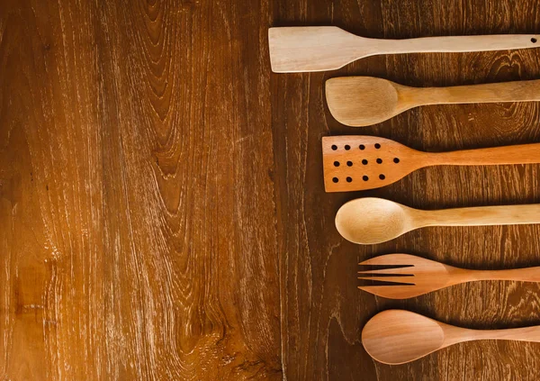 different wooden kitchen tools