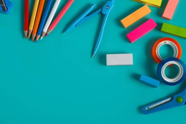 Group of colorful stationary set — Stock Photo, Image