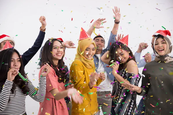Ομάδα χορού και πάρτι ασιατικές άνθρωποι — Φωτογραφία Αρχείου