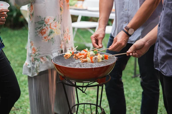 Barbecue with satay — Stock Photo, Image
