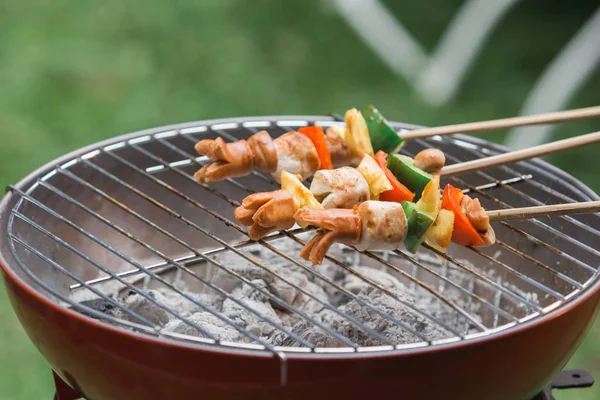 Barbecue with satay grilled — Stock Photo, Image