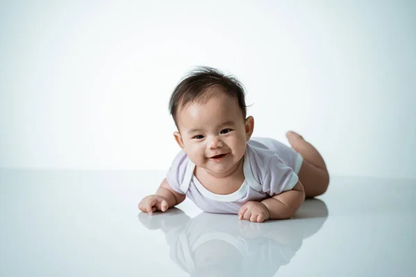 Baby is on his stomach development — Stock Photo, Image