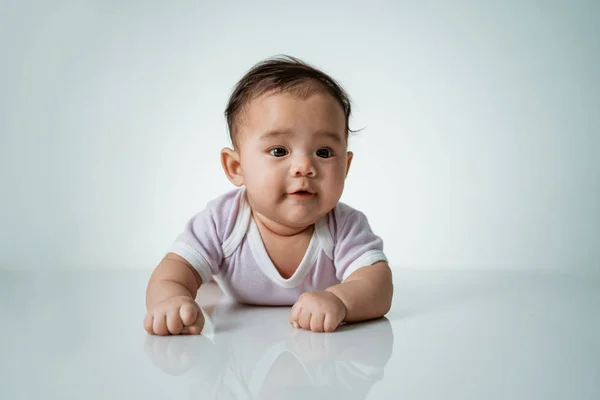 Baby is on his stomach development — Stock Photo, Image