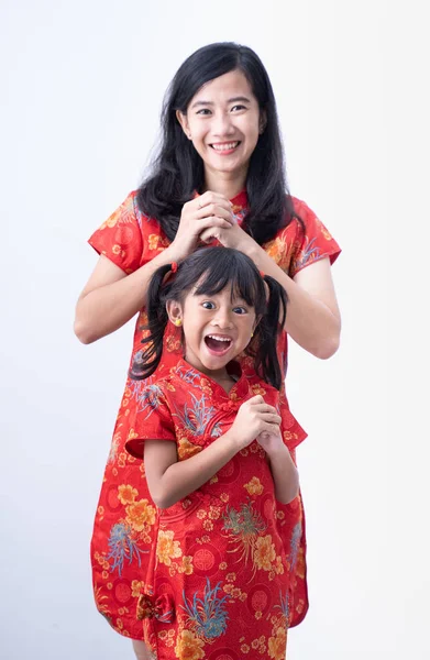 Matka i córka Chiński Nowy Rok — Zdjęcie stockowe