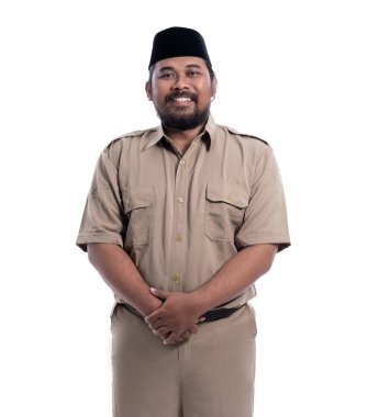 indonesia worker wearing khaki uniform