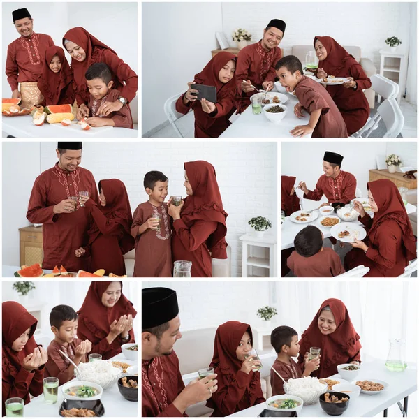 Malay break fasting together family