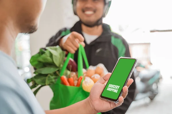 Compras en línea de comestibles — Foto de Stock