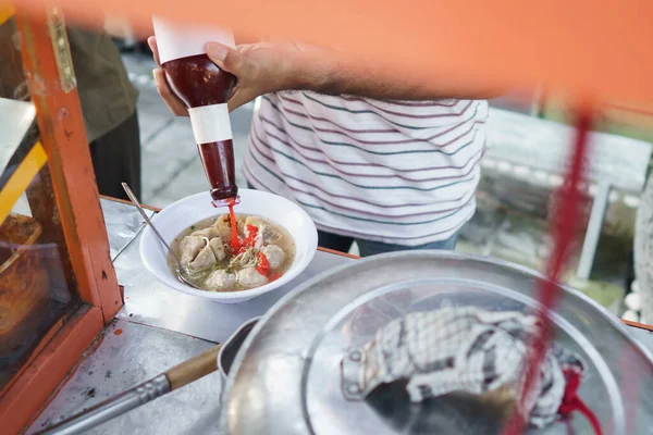 Bakso Frikadelle Street-Food-Stand — Stockfoto