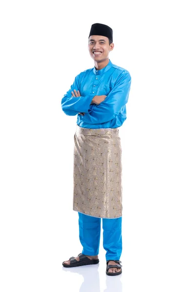 Mužská malajsie se saténovým oblečením — Stock fotografie