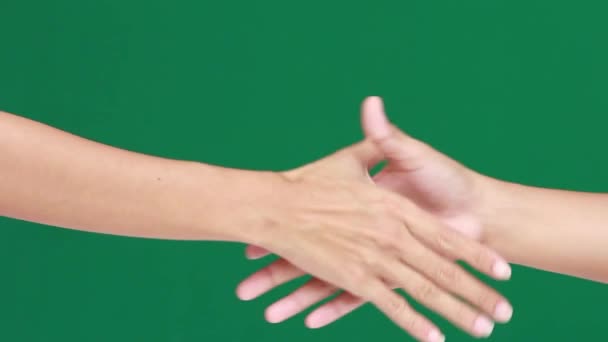 緑の画面に握手 — ストック動画