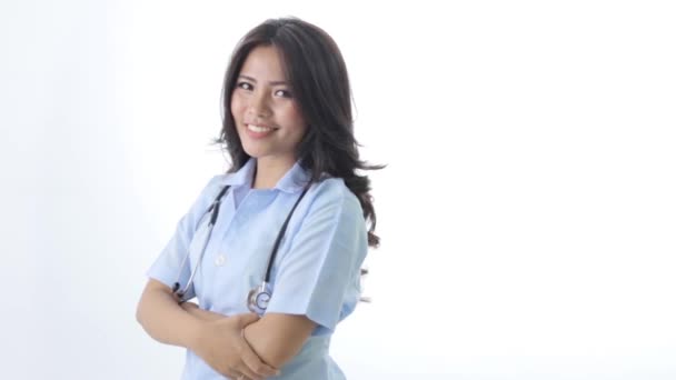 Porträt einer Krankenschwester — Stockvideo