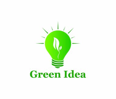 yeşil enerji ampul logo tasarım vektör, yeşil enerji, yenilenebilir enerji kaynağı akıllı