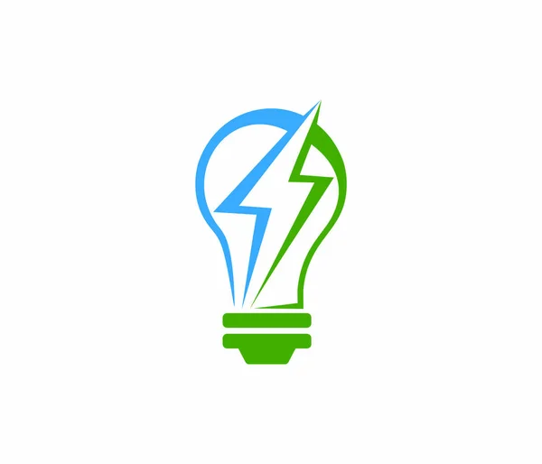 Diseño del logotipo del vector ilustración de la electricidad de la potencia de la bombilla, energía inteligente , — Vector de stock