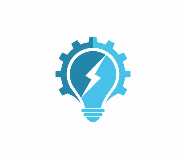Gambar desain logo vektor dari listrik bola lampu, energi pintar , - Stok Vektor