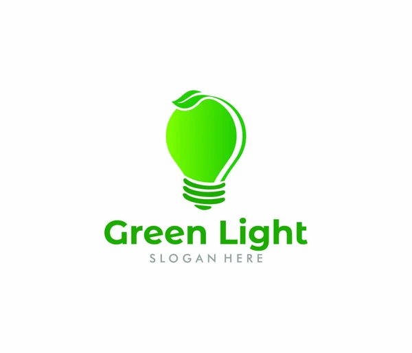 Vektor Logotypdesign av grön energi glödlampa, smart grön energi, förnybar energikälla — Stock vektor