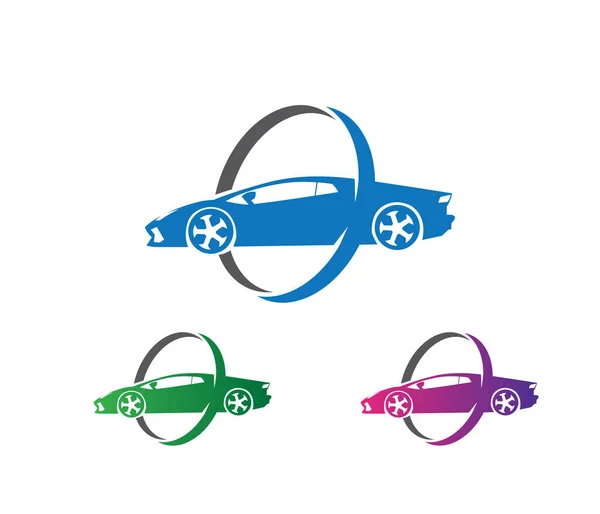 Векторный дизайн логотипа автомобиля страхование, обслуживание автомобилей, защита автомобиля, характеристики автомобиля — стоковый вектор