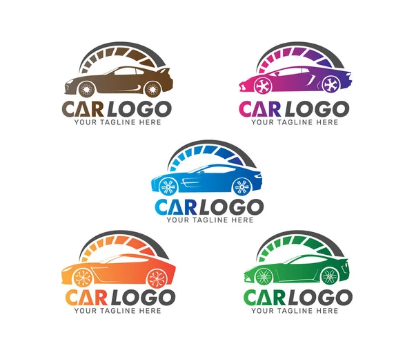 Logo tasarım araç sigortası, Araç Bakım Servisi, oto koruma, araba performans vektör — Stok Vektör