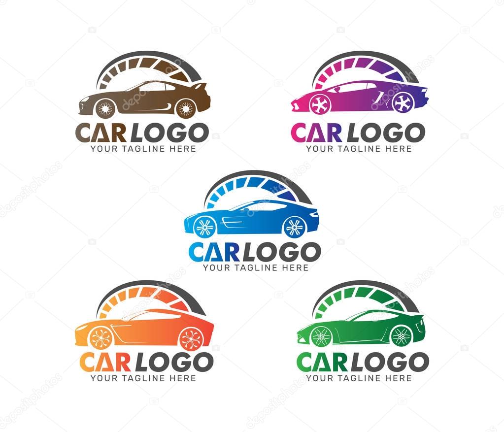 vector logo design of car insurance, car maintenance service, car protection, car performance