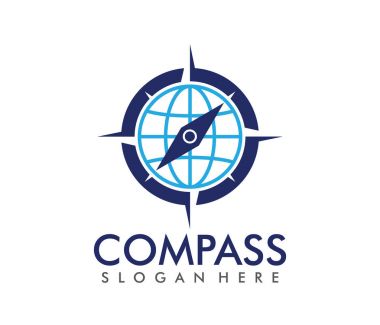vektör logo tasarlamak için seyahat tur acentası, konumu gezinti pusula macera, keşfetmek simgesi