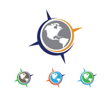 vektör logo tasarlamak için seyahat tur acentası, konumu gezinti pusula macera, keşfetmek simgesi