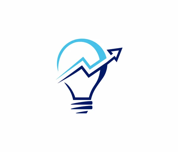 スマート投資家投資、証券取引所市場スマート アイデア電球の内側にグラフのベクトルのロゴの設計 — ストックベクタ