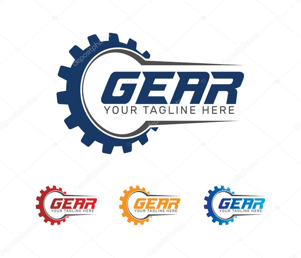 vector logo design for automotive business, technical industry, car maintenance, smart idea engine,