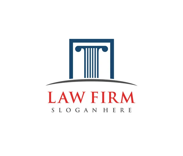 Vector logo design illustration for law firm business, abogado, abogado, tribunal de justicia — Vector de stock