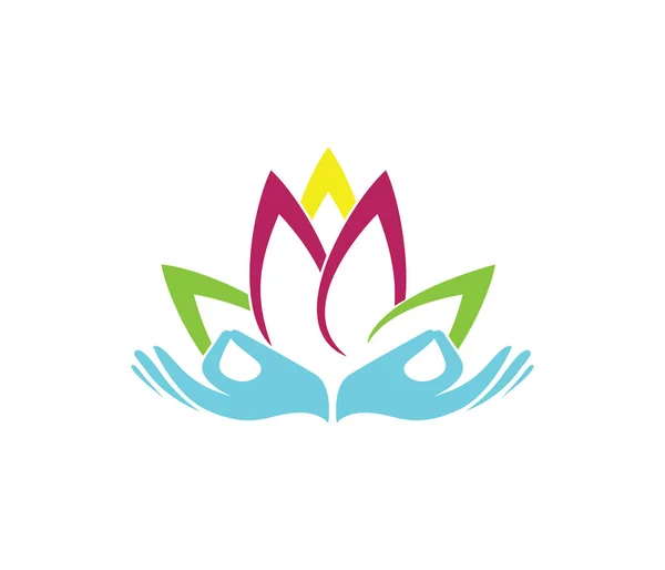 Diseño del logotipo del vector ilustración para el centro de bienestar de la belleza, clase del ejercicio del yoga, curación espiritual, salón de belleza . — Archivo Imágenes Vectoriales