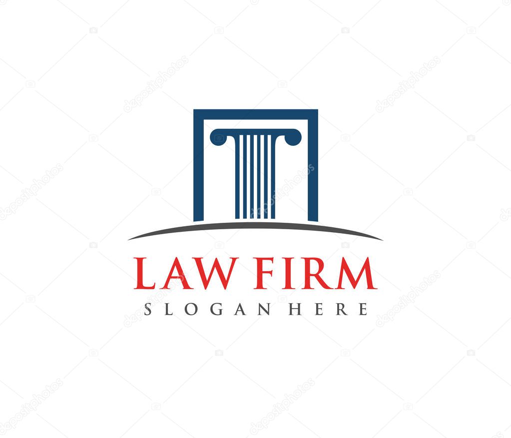 vector logo design illustration for law firm business, attorney, advocate, court justice