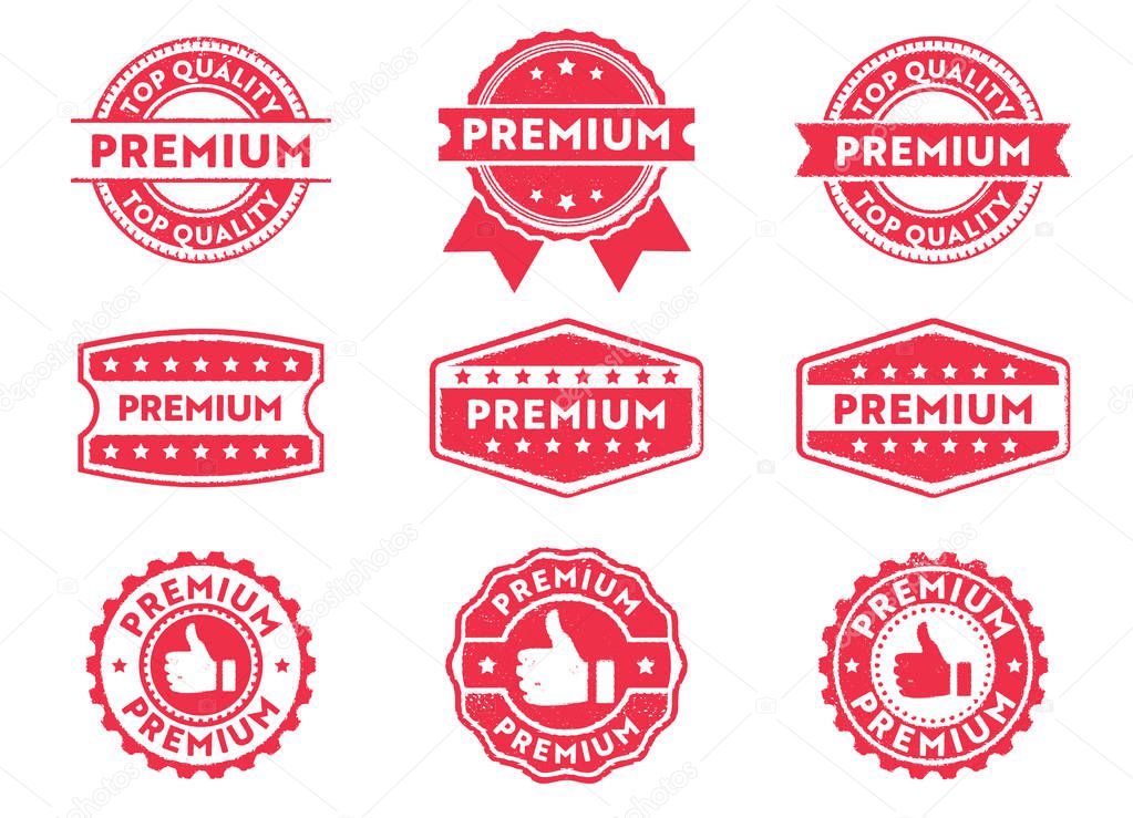vector stamp badge label for product mark, premium, top quality tag, high quality product