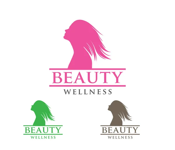 Vector logo ontwerp illustratie voor schoonheid vrouwen wellness, beauty salon, yogales, cosmetische make-up — Stockvector