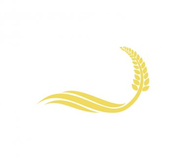 Tarım, tarım, buğday çiftliği, kırsal tarım alanı, doğal hasat için vektör logosu tasarımı