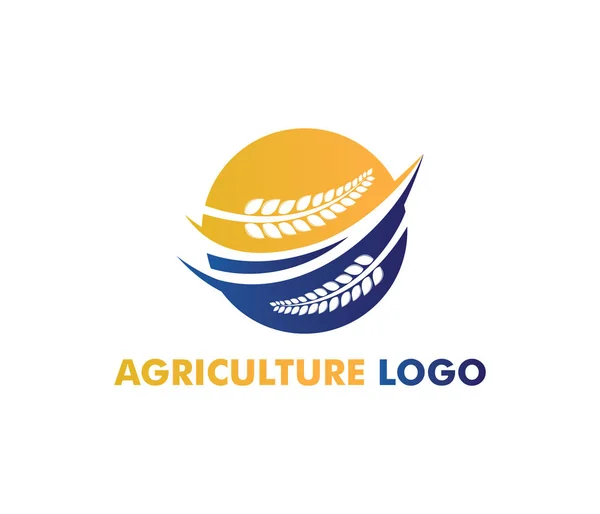 Logo vectoriel pour l'agriculture, agronomie, ferme de blé, champ agricole rural, récolte naturelle — Image vectorielle