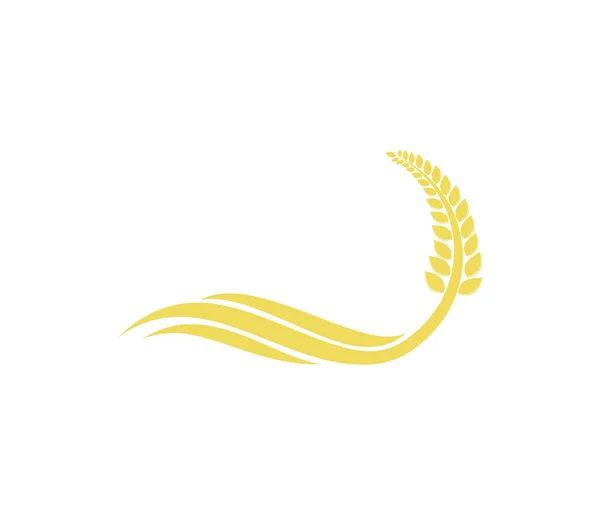 Σχεδιασμός λογότυπου φορέα για τη γεωργία, τη γεωπονία, το σιτάρι αγρόκτημα, αγροτική περιοχή καλλιέργειας, φυσική συγκομιδή — Διανυσματικό Αρχείο