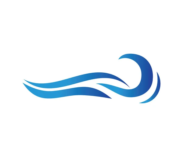 Vetor logotipo design para onda dinâmica, oceano mar onda de água home resort, barco à vela, passeio de cruzeiro oceânico — Vetor de Stock
