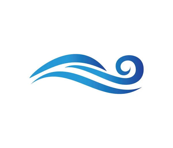 Vetor logotipo design para onda dinâmica, oceano mar onda de água home resort, barco à vela, passeio de cruzeiro oceânico — Vetor de Stock