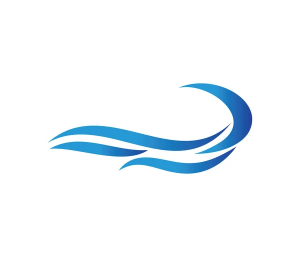 Vetor logotipo design para onda dinâmica, oceano mar onda de água home resort, barco à vela, passeio de cruzeiro oceânico — Vetor de Stock