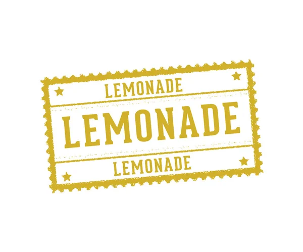 Vector label tag and stamp design for lemonade drink beverage and lemon juice — Stock Vector