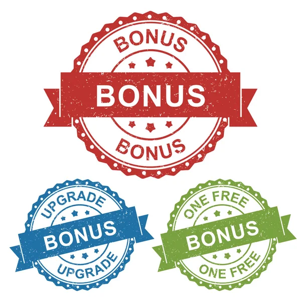 Бонус, апгрейд, один бесплатный векторный значок этикетки для продукта, маркетинг продажи интернет-магазина или веб-торговли — стоковый вектор