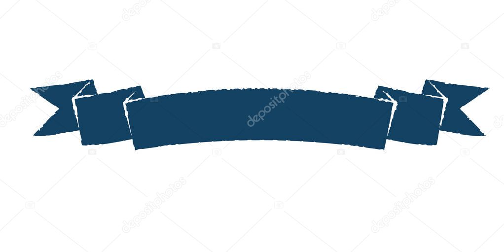 vintage rustic blue ribbon banner