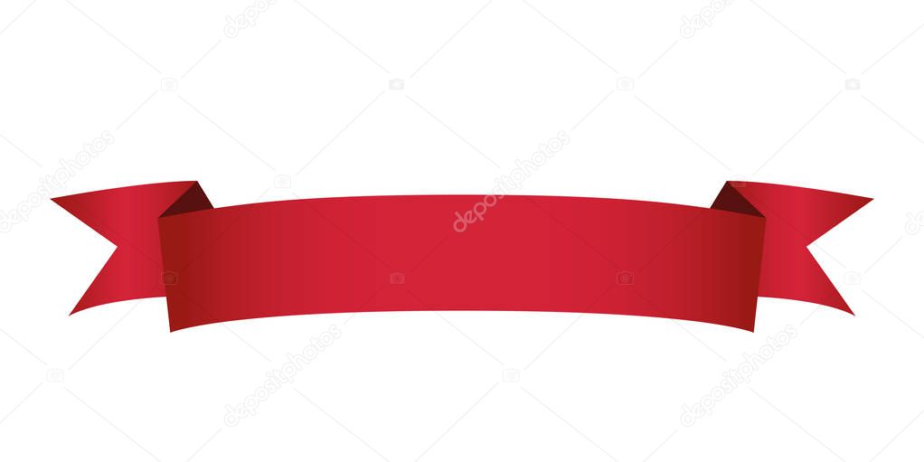 single red banner ribbon vector isolated