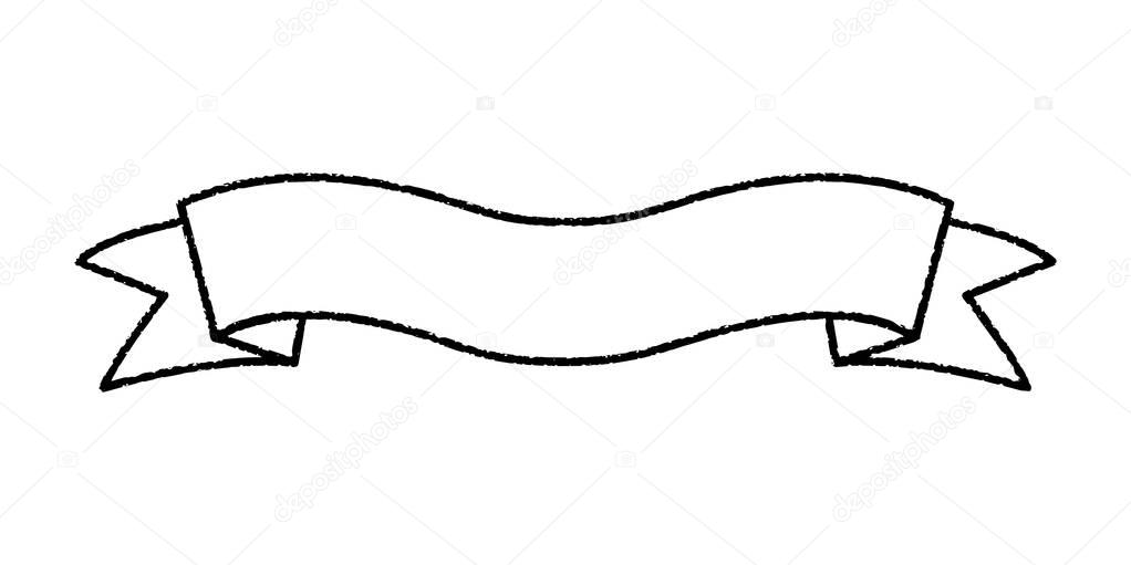 Single blank vintage ribbon banner vector logo design — Stock Vector