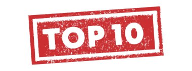En iyi 10 vintage kırmızı pul etiketi afiş vektör